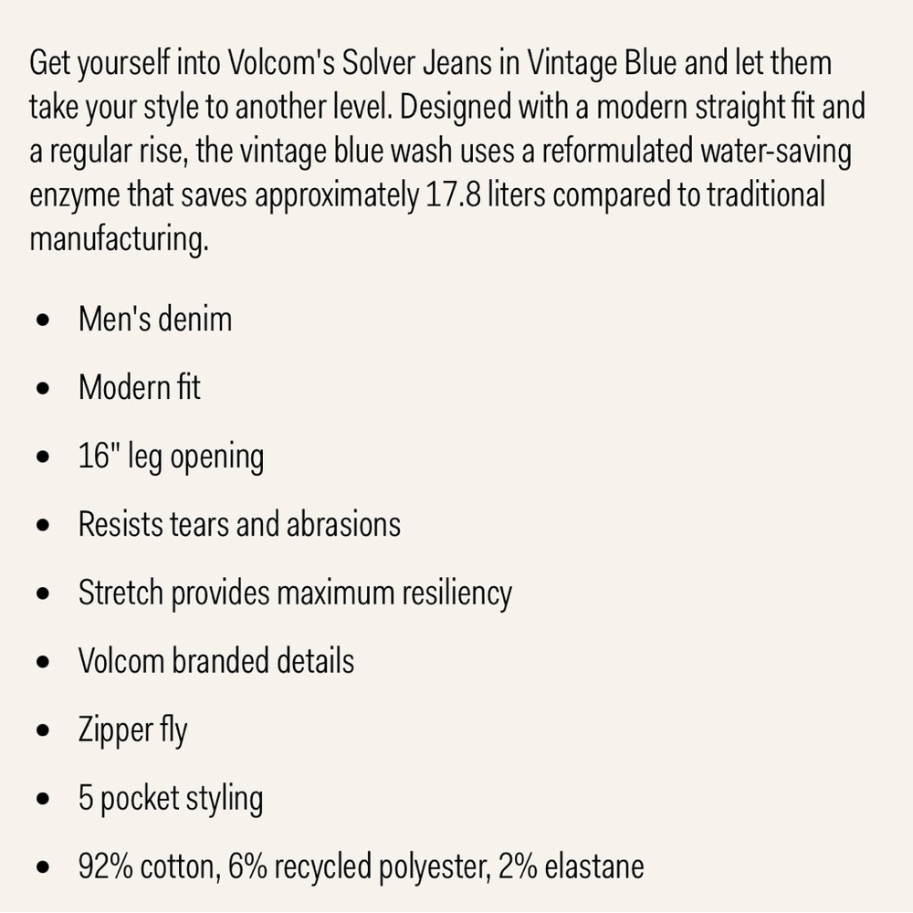 Volcom Solver Modern Fit Denim Jeans - Picture 8 of 8